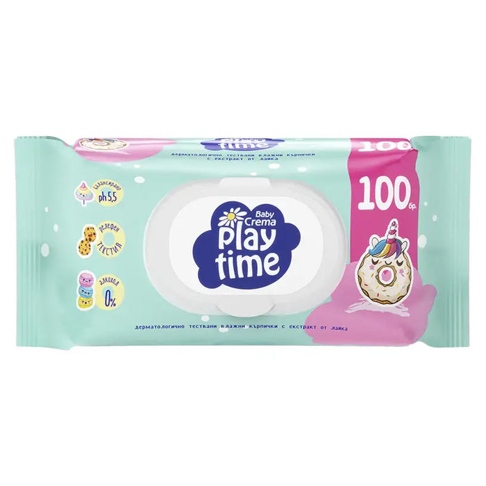 PLAY TIME WIPES 100 PCS BABY CREMA - Домакински продукти<<<Домашни потреби<<<Кухня<<<Praktiker