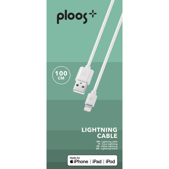 CABLE LIGHTNING 1M WHITE PLOOS