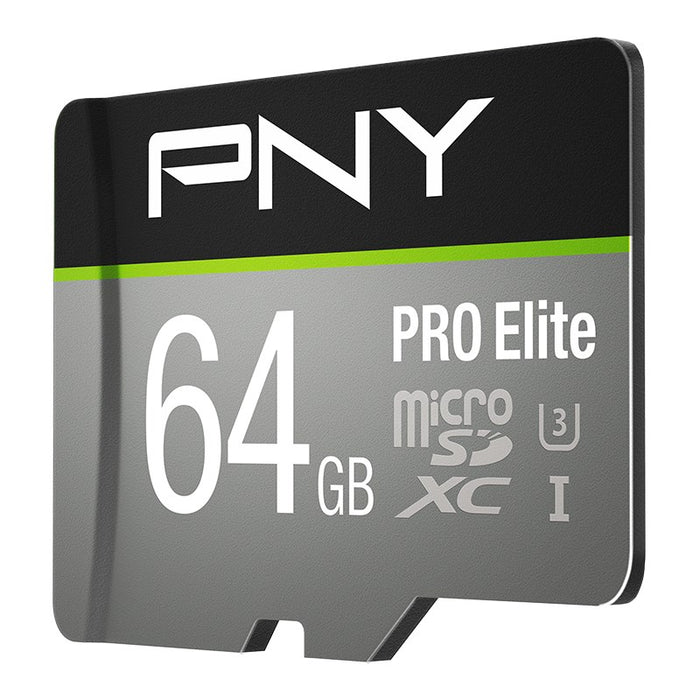 Micro SD Memory Card with Adaptor PNY P-SDU64GV31100PRO-GE Pro Elite C10 64 GB