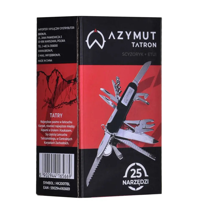 Pocket knife AZYMUT Tatron - 25 tools + belt pouch (HK20017BL) - Knives penknives