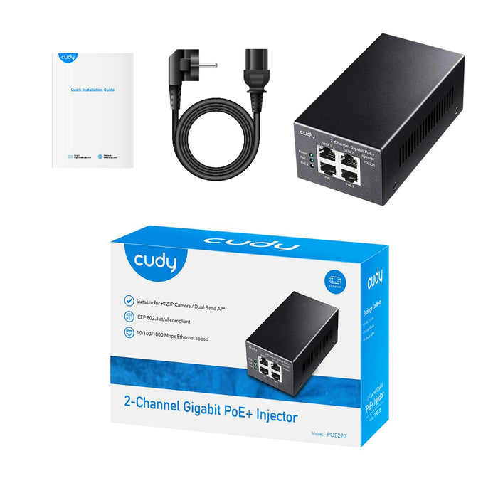PoE injector Cudy POE220 Gigabit PoE+/PoE 2 x 30W - Суичове - без контрол<<<Мрежово оборудване<<<ValiAPI&&&Converters