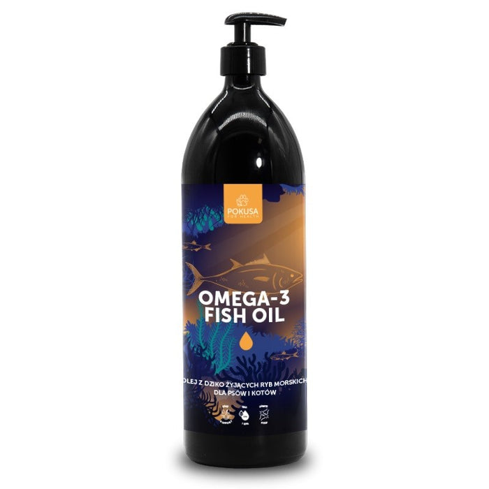 POKUSA Omega-3 Fish oil - fish oil for dogs and cats – 1000ml