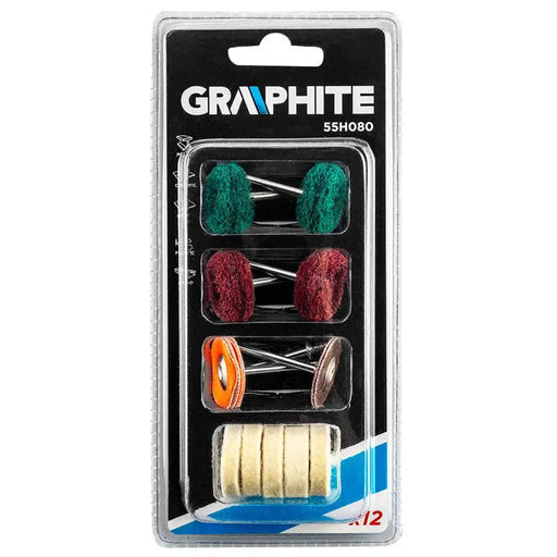 POLISHING AND CLEANING SET 12 PCS GRAPHITE 55H080 - Аксесоари за dremel<<<Консумативи за