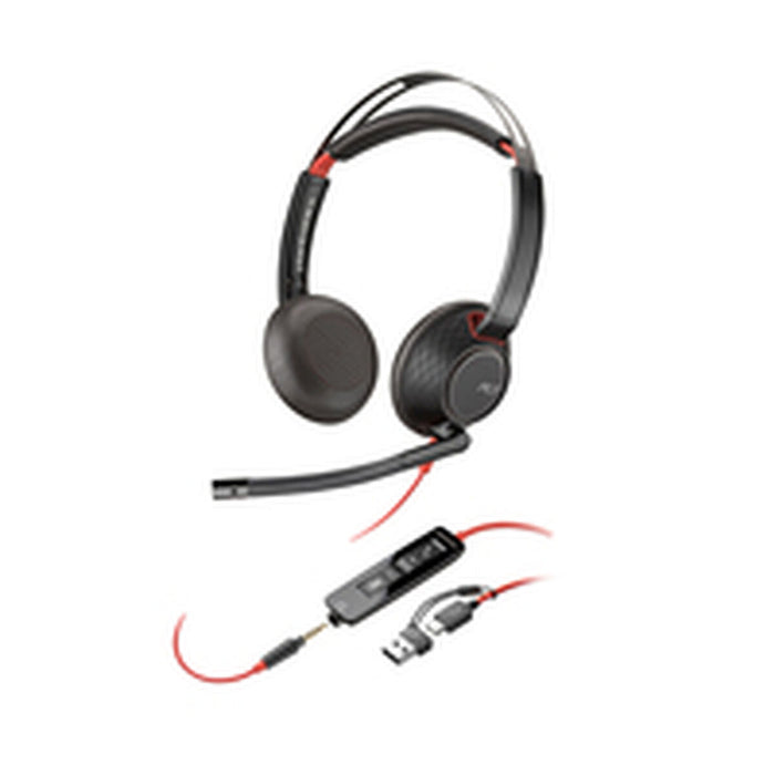 HP Poly Blackwire 5220 Stereo USB-C Headset +3.5mm Plug +USB-C/A Adapter Bulk SmartBuy