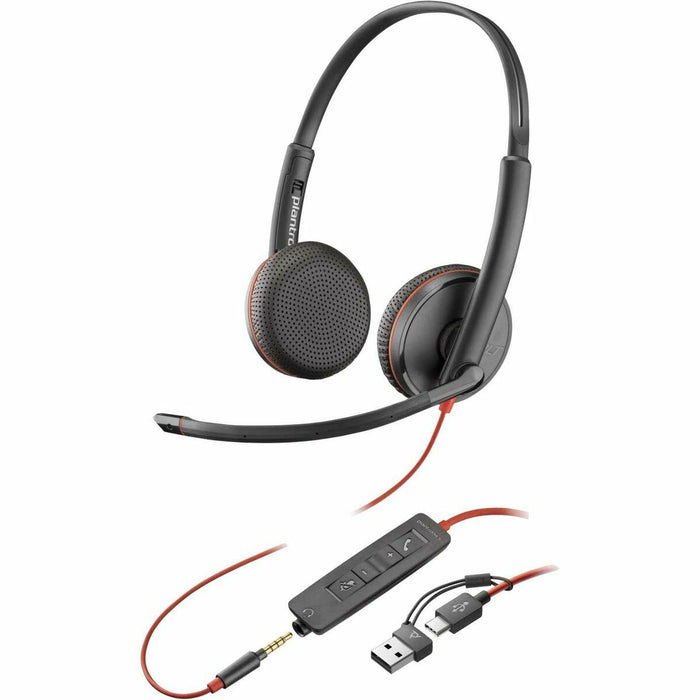 Headphones with Microphone Poly 8X229A6 Black
