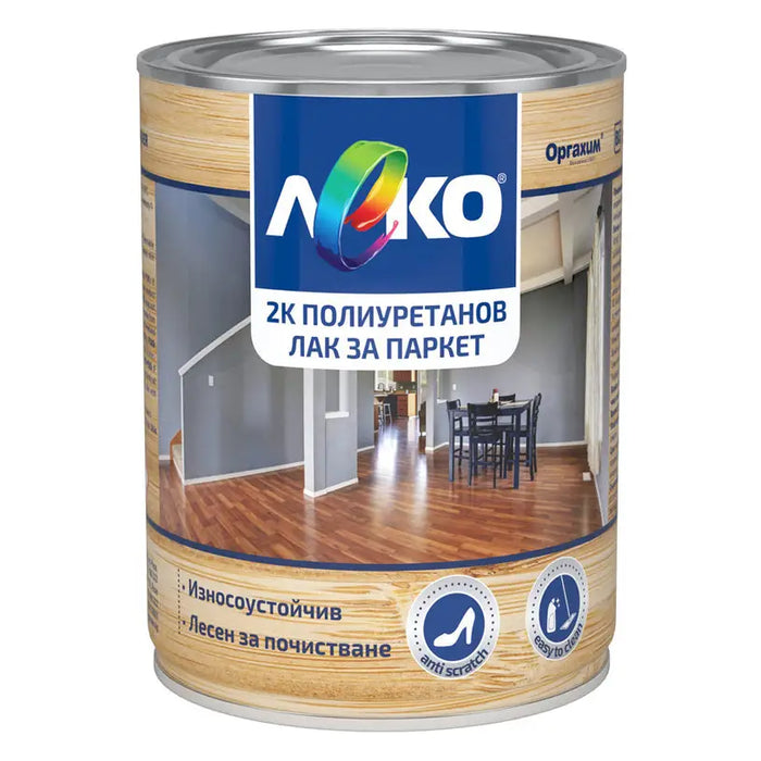 POLYURETHANE 2K LACQUER FOR PARQUET 650 ML LEKO - Лакове за дърво<<<Лакове и импрегнанти за дърво<<<Бои и