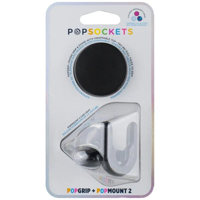 Popsockets Car Vent 2 + PopGrip Holder - Black - Cell phone holders<<<HurtelXML