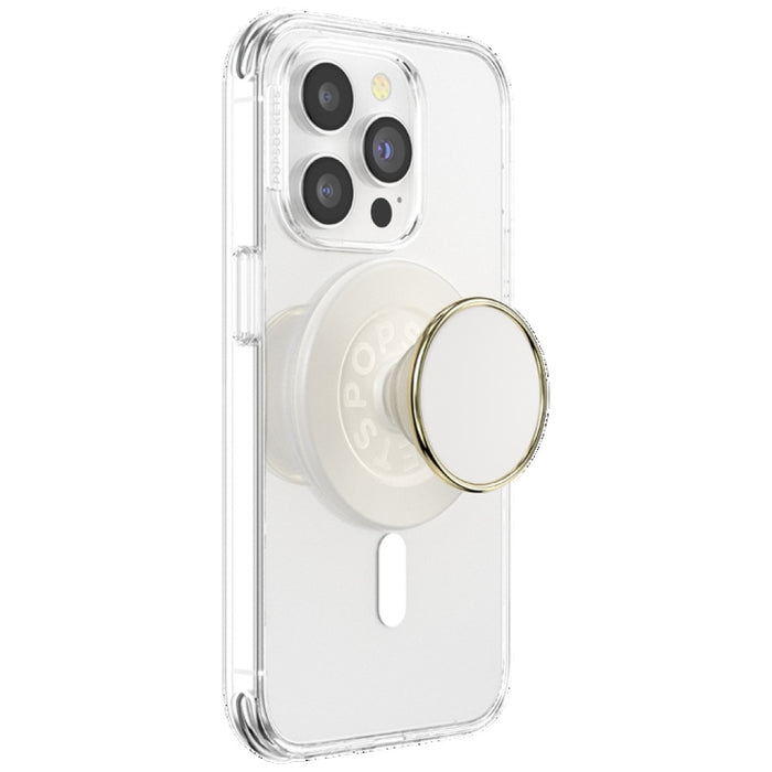 Popsockets Round Luxe Coconut Creme Enamel MagSafe Holder and Phone Stand