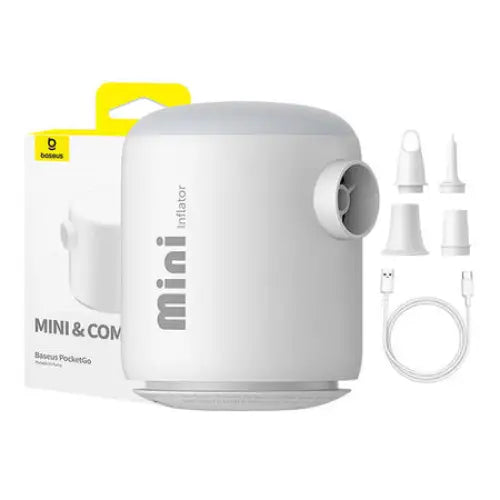 Portable Air Pump Baseus PocketGo (White) - Camping<<<Outdoor<<<InnproXML