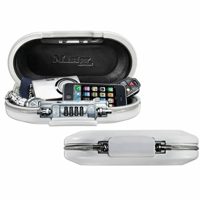 Portable Safe Box with Security Cable Master Lock 5900EURDWHT White ABS 700 ml 6 x 12,9 x 24 cm - Сигурност Удома<<<Дом