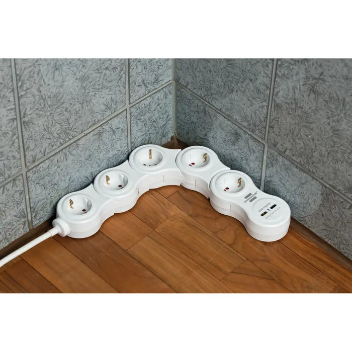 Power Socket - 5 sockets with Switch Brennenstuhl Vario-Power White 3600 W USB x 2 (1,4 m) - Електроника Периферни и