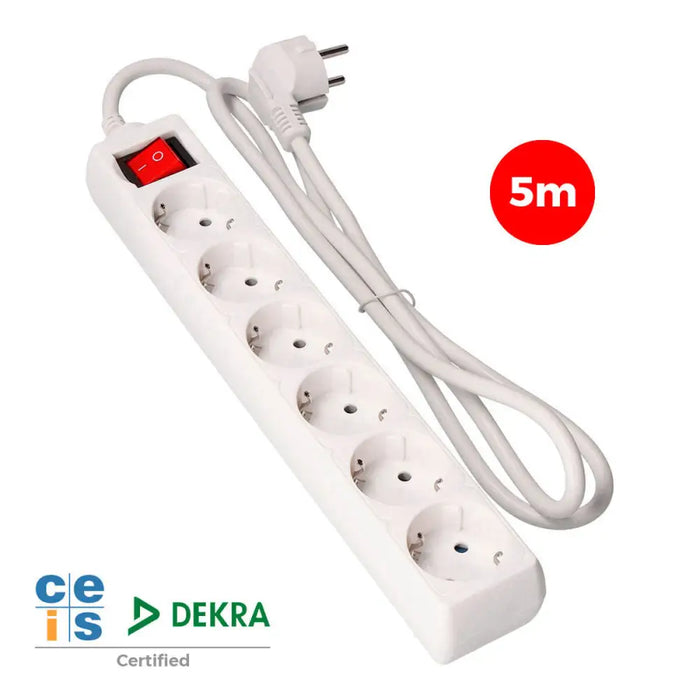 Power Socket - 6 Sockets with Switch EDM 41066 Schuko (5 m) - Електроника Периферни и резервни части<<<Компютри|