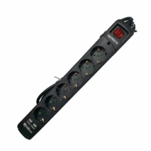 Power Socket - 6 Sockets with Switch Riello THUNDER 6002 USB Black - Електроника Периферни и резервни части<<<Компютри|
