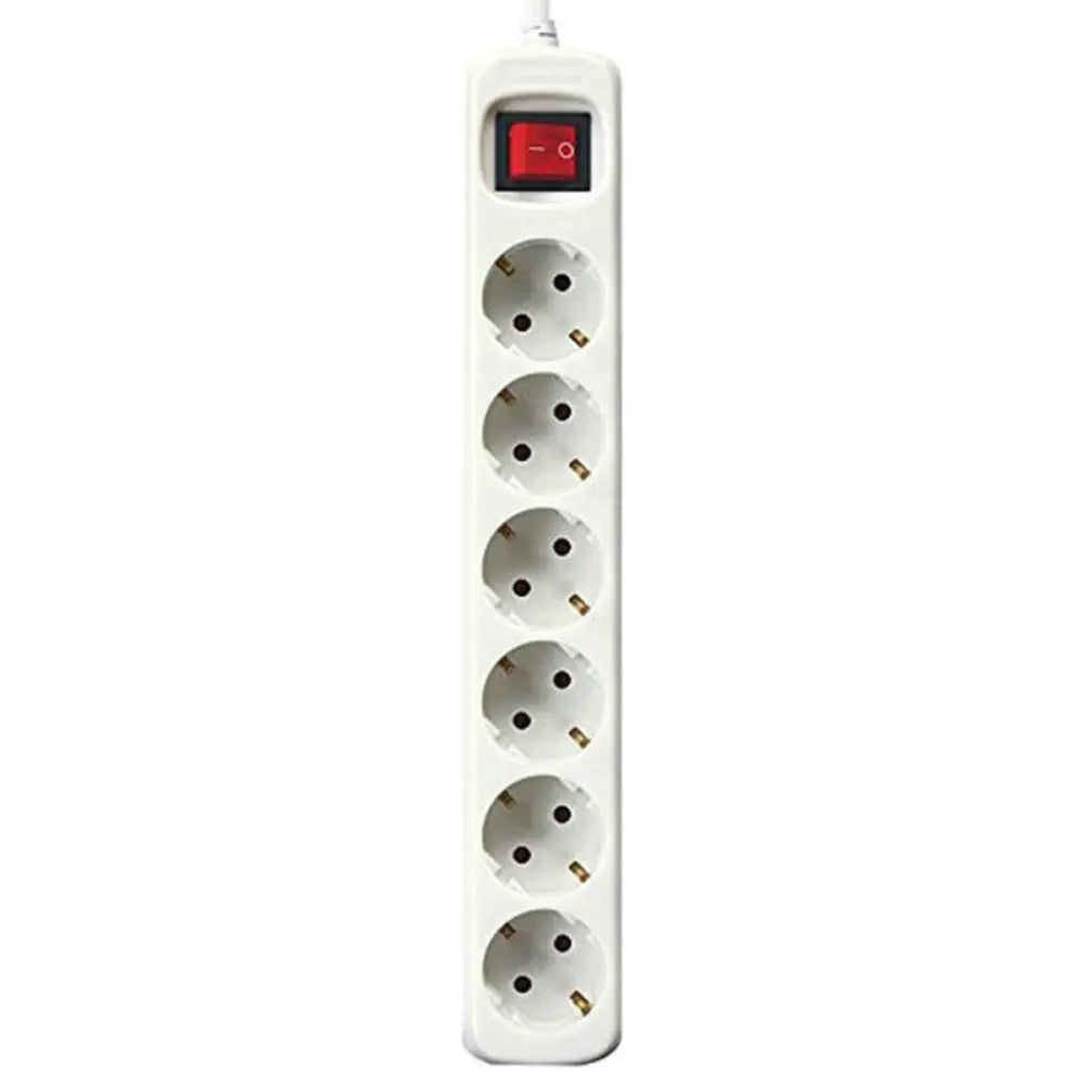 Power Socket - 6 Sockets with Switch Silver — Dragtek