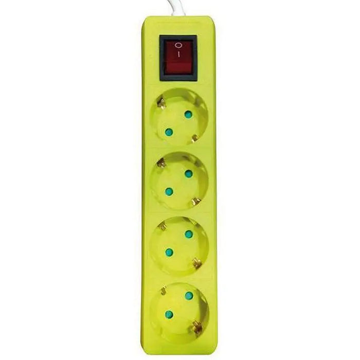POWER SUPPLY 4 SOCKETS 2M CABLE WITH CHILD PROTECTION AND KEY YELLOW EUROLAMP - Разклонители и
