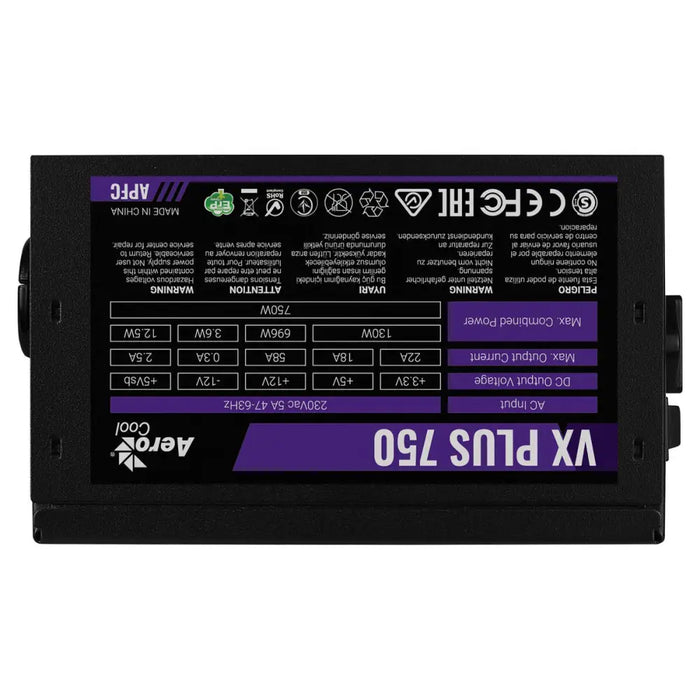 Power supply Aerocool VX PLUS 750 750 W 80 PLUS - Източници на захранване<<<Компютър Мрежи и компоненти<<<Компютри|