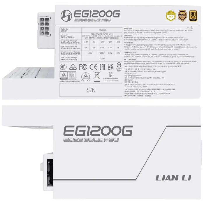 Power supply unit Lian Li EDGE 1200W 80+ Gold PCIe 5.1 ATX 3.1 - White - Захранвания<<<Компютърни компоненти<<<ValiAPI