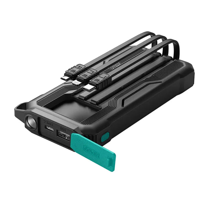 Powerbank 10000mAh Joyroom JR-L016 with built-in USB-C/micro USB/ Lightning cables - black - Powerbanks<<<HurtelXML