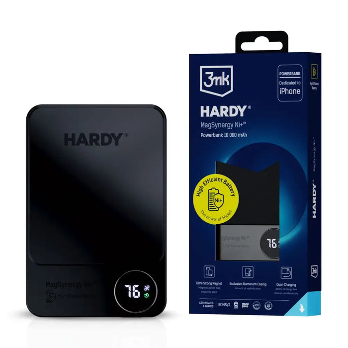 Powerbank 3mk HARDY® MagSynergy Ni+™ 10000 mAh MagSafe QI USB-C Lightning - black - Powerbanks<<<HurtelXML