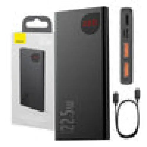 Powerbank Baseus Adaman Metal 10000mAh 2xUSB USB-C Lightning MicroUSB 22.5W (black)