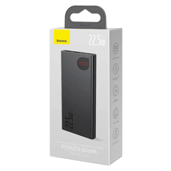 Powerbank Baseus Adaman Metal 10000mAh 2xUSB USB-C Lightning MicroUSB 22.5W (black)