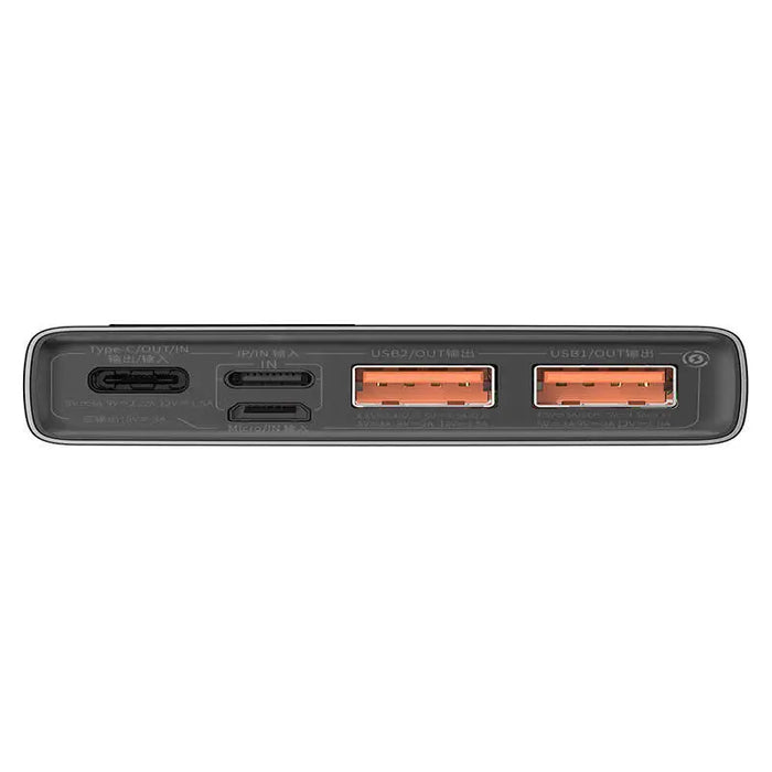 Powerbank Baseus Adaman Metal 10000mAh 2xUSB USB-C Lightning MicroUSB 22.5W (black)