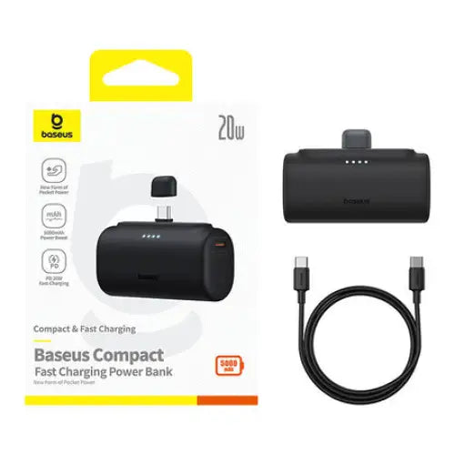 Powerbank Baseus Compact 5000mAh 20W USB-C (czarny) - Powerbanks<<<Energy<<<InnproXML&&&Power banksLAD-POW<<<Power