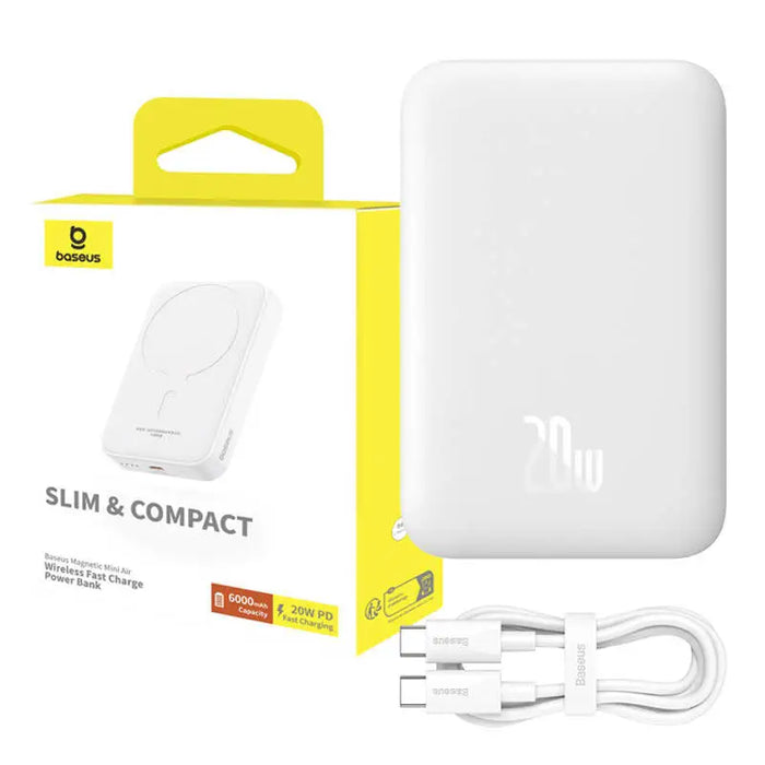 Powerbank Baseus Magnetic Mini 6000mAh 20W MagSafe (white) - Powerbanks<<<Energy<<<InnproXML&&&Powerbanks<<<HurtelXML