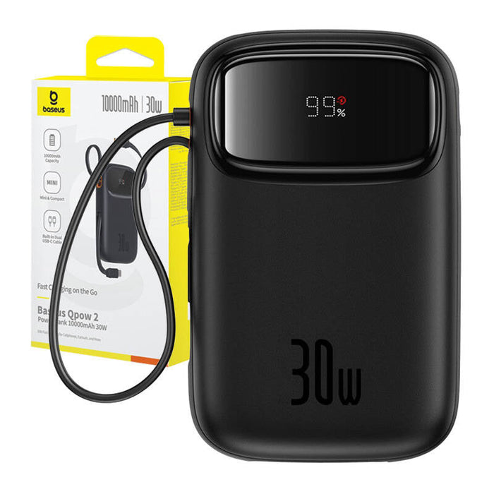 Powerbank Baseus QPow 2 10000mAh 30W 2xUSB-C (black) - Powerbanks<<<GSM