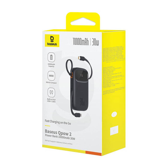 Powerbank Baseus QPow 2 10000mAh 30W 2xUSB-C (black) - Powerbanks<<<GSM