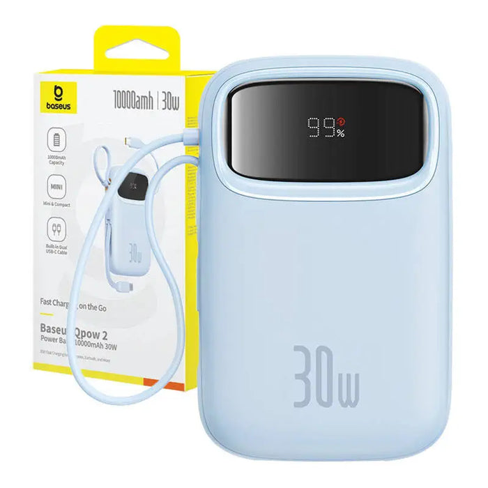 Powerbank Baseus QPow 2 10000mAh 30W 2xUSB-C (blue) - Powerbanks<<<GSM Accessories<<<InnproXML&&&Powerbanks<<<HurtelXML