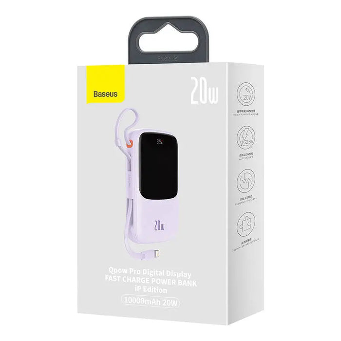 Powerbank Baseus Qpow Pro with Lightning cable USB-C USB 10000mAh 20W (purple) - Powerbanks<<<Energy<<<InnproXML
