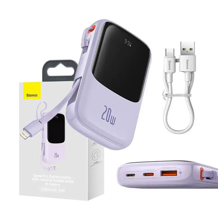 Powerbank Baseus Qpow Pro with Lightning cable USB-C USB 10000mAh 20W (purple) - Powerbanks<<<Energy<<<InnproXML