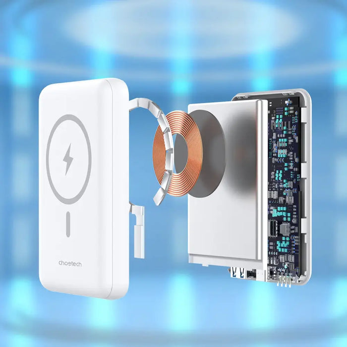 Powerbank Choetech B663 10000mAh 20W MagSafe USB-A / USB-C - white - Powerbanks<<<HurtelXML