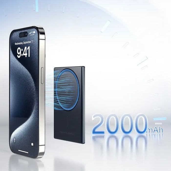 Powerbank Choetech SuperThin B708 2000mAh inductive 5W MagSafe / Qi - black - Powerbanks<<<HurtelXML