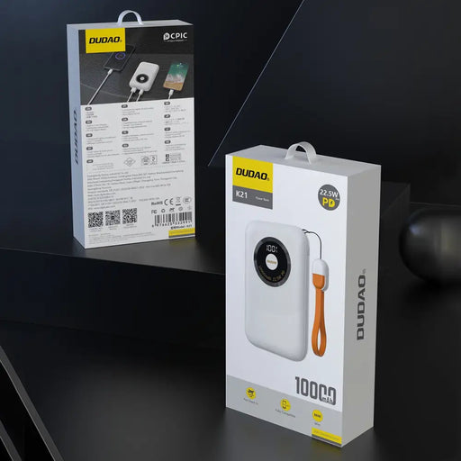 Powerbank Dudao K21 Mini 10000mAh 22.5W USB-A / USB-C - beige - Powerbanks<<<HurtelXML
