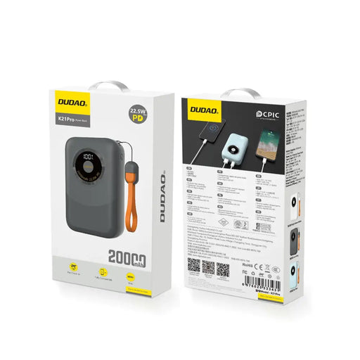 Powerbank Dudao K21Pro Mini 20000mAh 22.5W - gray - Powerbanks<<<HurtelXML