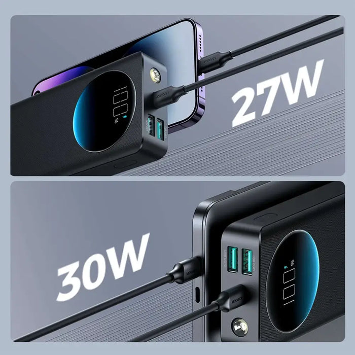 Powerbank Joyroom JR-PBF02 30W 20000mAh + USB-A - USB-C cable 0.25m - black - Powerbanks<<<HurtelXML