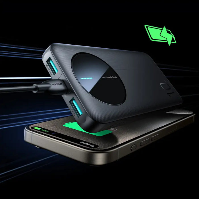 Powerbank Joyroom JR-PBF12 10000mAh 2.4A 2x USB-A 1x USB-C - black - Powerbanks<<<HurtelXML