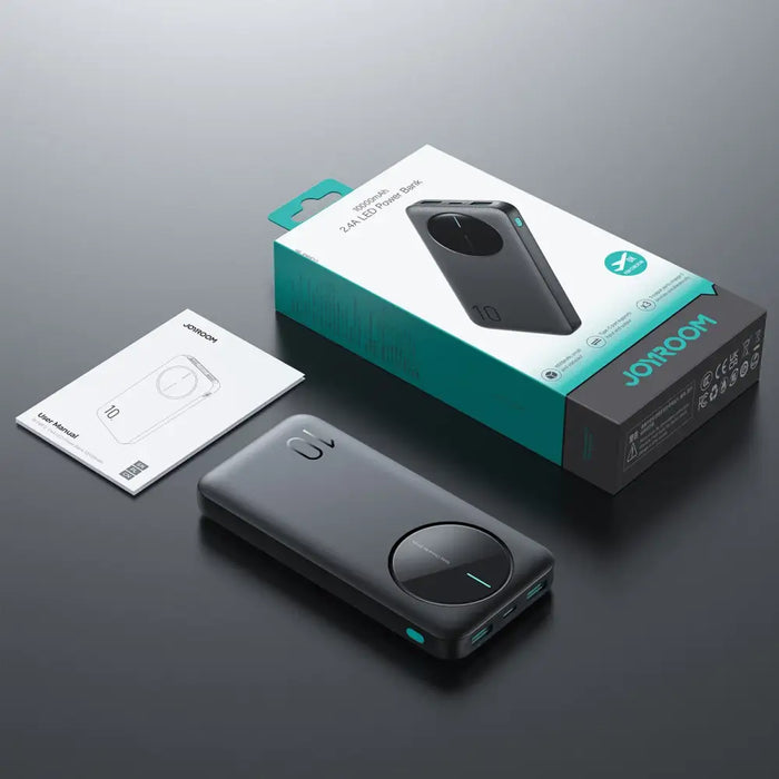Powerbank Joyroom JR-PBF12 10000mAh 2.4A 2x USB-A 1x USB-C - black - Powerbanks<<<HurtelXML