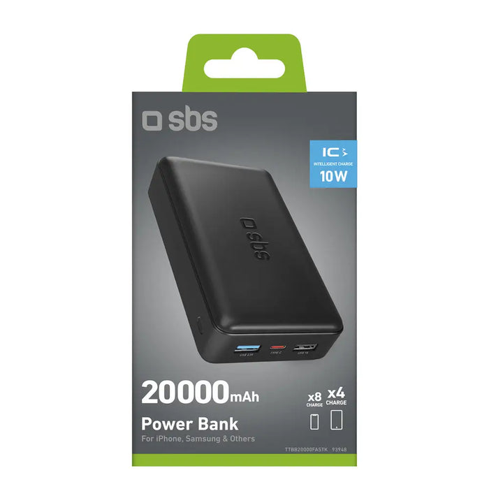 Powerbank Puro Fast 20000 mAh 2x USB-A + 1x USB-C - black - Powerbanks<<<HurtelXML&&&Външни батерии<<<Аксесоари за
