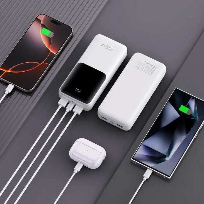 Powerbank Tech-Protect PB02 20000mAh 22.5W - white - Powerbanks<<<HurtelXML