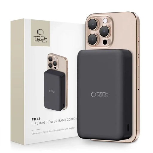 Powerbank Tech-Protect PB12 LifeMag MagSafe 20000MAH - black - Powerbanks<<<HurtelXML