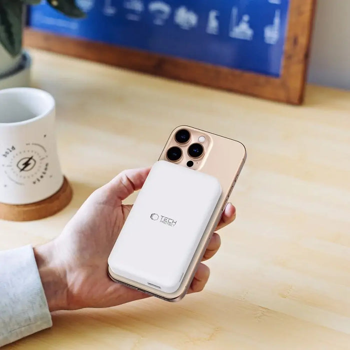 Powerbank Tech-Protect PB24 LifeMag QI2 MagSafe 10000 mAh - white - Powerbanks<<<HurtelXML