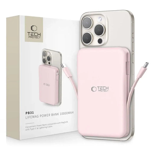 Powerbank Tech-Protect PB31 LifeMag MagSafe 10000 mAh - pink - Powerbanks<<<HurtelXML