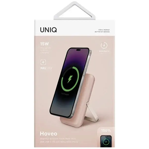 Powerbank Uniq Hoveo magnetic 5000mAh USB-C 20W PD - pink - Powerbanks<<<HurtelXML