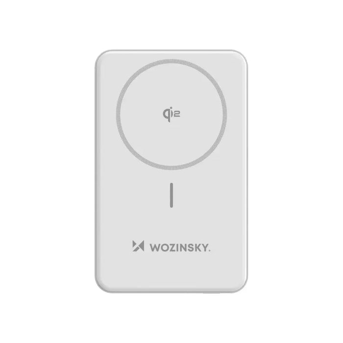 Powerbank Wozinsky WLWP-10KA0Y3WS 22.5W PD Qi2 10000 mAh with stand 1x USB-A 1x USB-C - white - Powerbanks<<<HurtelXML