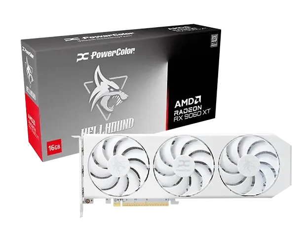 Video card Powercolor AMD Radeon Hellhound RX 9060XT Spectral White 16GB GDDR6