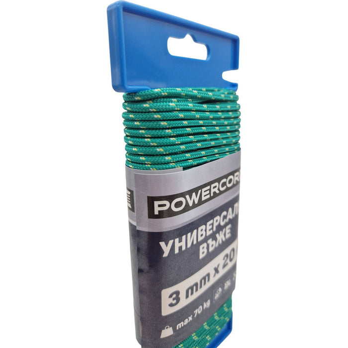 UNIVERSAL POWERCORD ROPE 3 MM 20 M GREEN