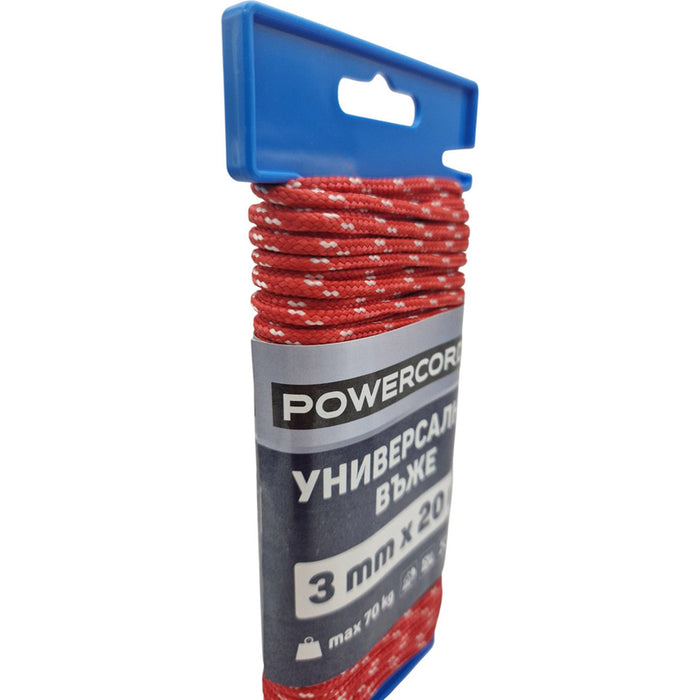 UNIVERSAL POWERCORD ROPE 3 MM 20 M RED